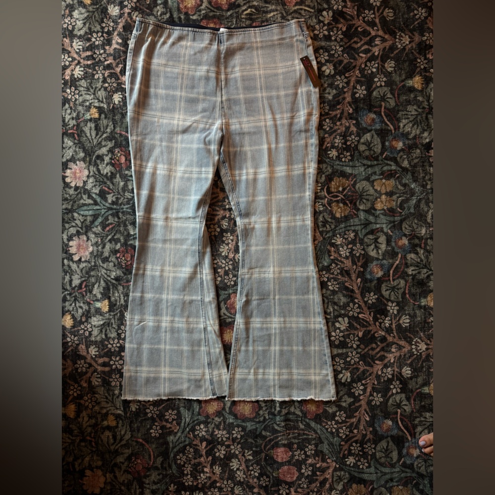 Checked Bell bottom jeans